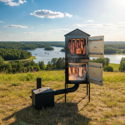 Wędzarnia metalowa dwukomorowa